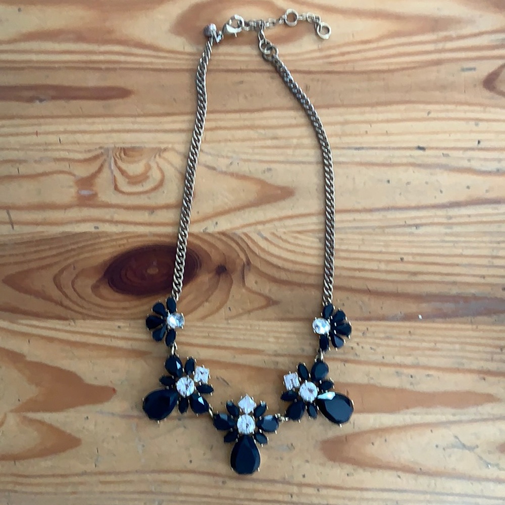 J.Crew Factory fashion Navy stones with CZ, metal is a light gold tone.